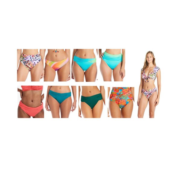 NWT Bleu Rod Beatty Women's Assorted Multicolor Bikini Bottoms 6-14 $60 12HL142 - Picture 1 of 9